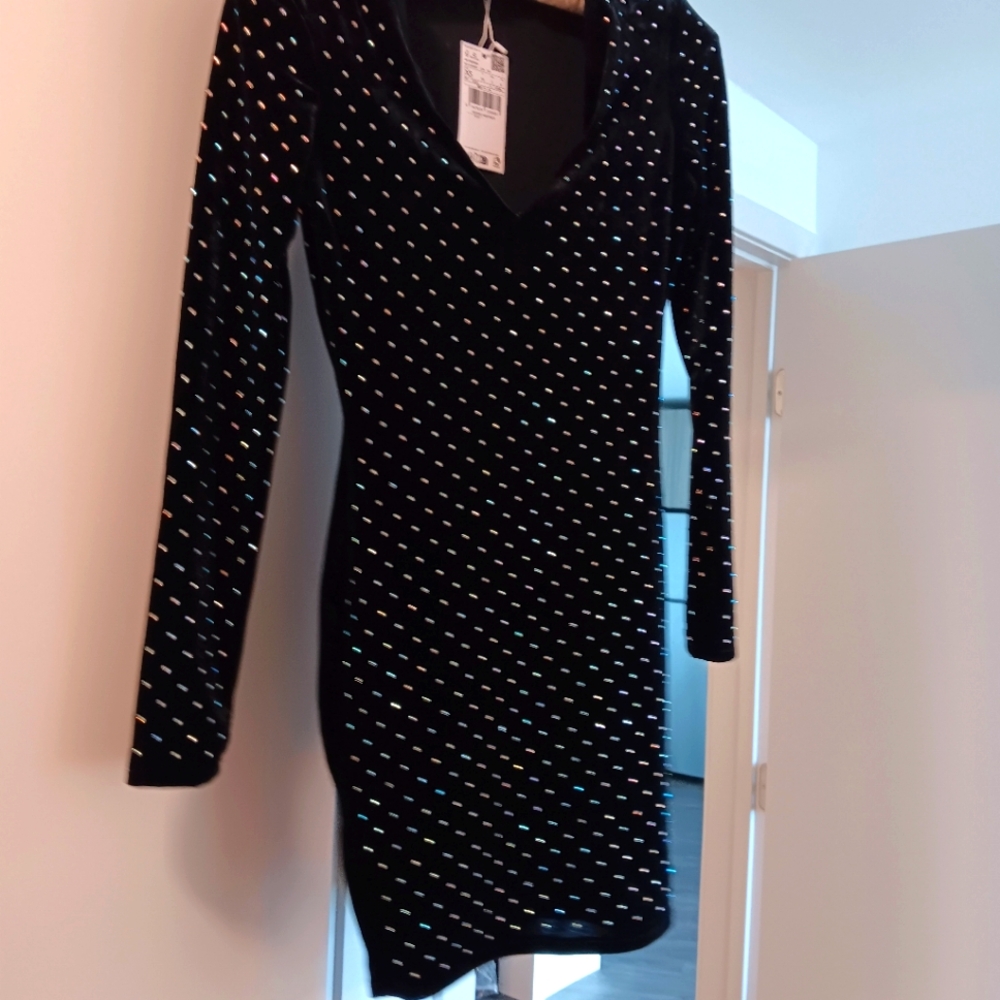 Mango Rhinestone/Strass Velvet Dress - Picture 3 of 3